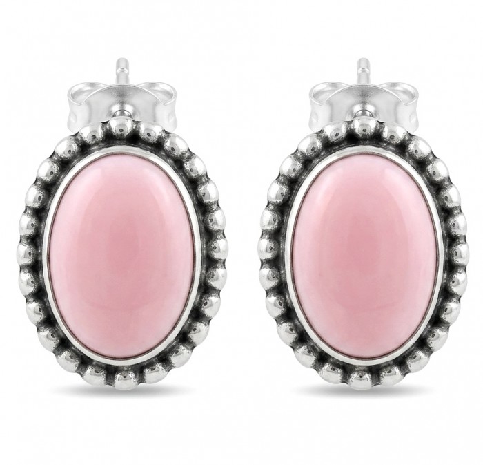 4.2 carat Pink Opal .925 Sterling Silver incredible handcrafted Earrings