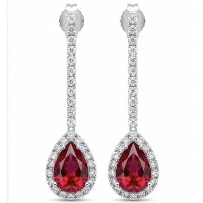 Giovanna - Magnificent Jewel 4.5 carat Ruby .925 Sterling Silver handcrafted incredible earrings