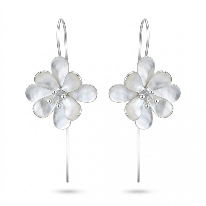Silver Flowers Italy made .925 Sterling Silver Earrings