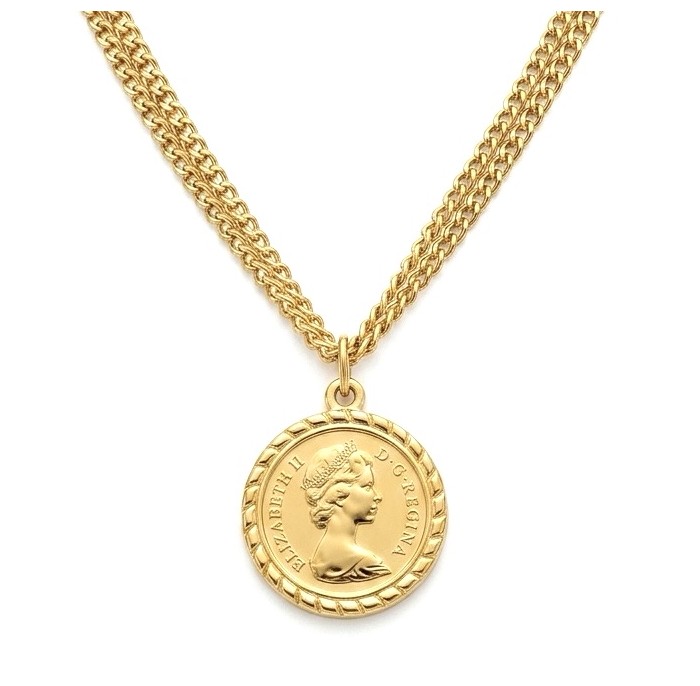 Ave Caesar - Vintage Style Coin Gold handcrafted necklace
