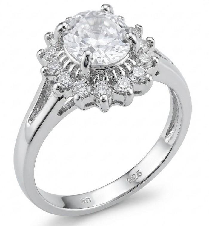Aphrodite - 4.8 carat White Topaz Silver handcrafted Soild ring size 8