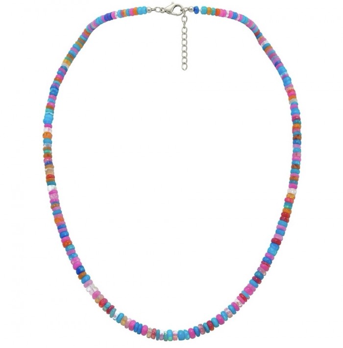 Mystery 11.2 carat Australian Opal .925 Sterling Silver .925 Sterling Silver Statement Necklace