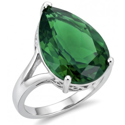 Green Royalty Natural 21.6 carat Chrome Diopside .925 Sterling Silver ring size 5 1/2