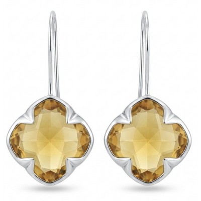 Colden Clover 22.5 carat Champagne Smoky Topaz .925 Sterling Silver handmade Earrings