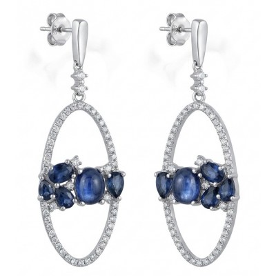 Giovanna - Authentic 8.9 carat Tanzanite .925 Sterling Silver handcrafted earrings