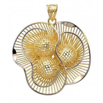 Dubai Style - Golden Rose .925 Sterling Silver dipped in 22K Gold handmade Pendant