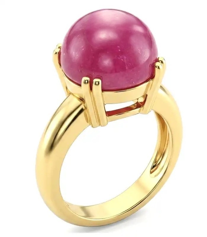 Scarlett 12.7 ctw Mozambique Ruby .925 Sterling Silver dipped in 22K Gold handcrafted Statement Ring size 4 1/2
