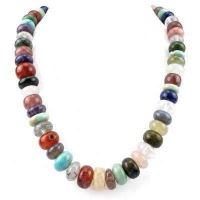 Power of Nature 225.5 carat Multistone .925 Sterling Silver handcrafted Large necklace