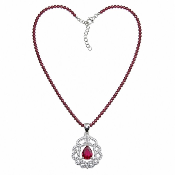 Serafina - Magnificent Jewel 4.8 carat Ruby .925 Sterling Silver handcrafted incredible Statement Necklace - video