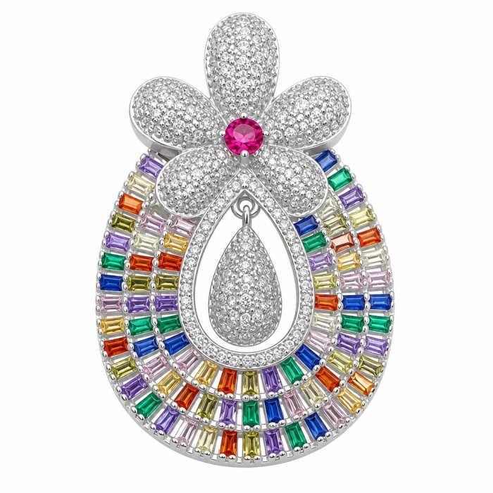 Julietta - Excellent quality 11.9 carat Multigem 18K Rose Gold over .925 Sterling Silver handcrafted Pendant