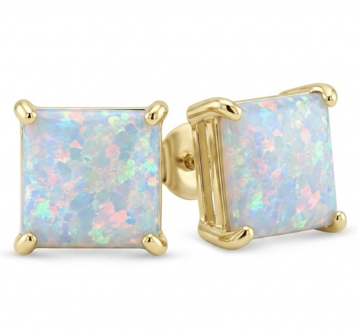 2.2 carat Australian Blue Opal 14K Gold over .925 Sterling Silver incredible handcrafted Earrings