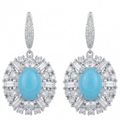 Exquisite Beauty stabilized Turquoise .925 Sterling Silver handcrafted Earrings
