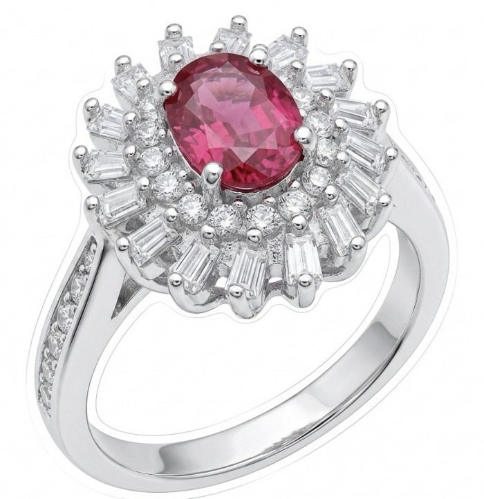 Scarlett 3.4 ctw Mozambique Ruby .925 Sterling Silver handcrafted Statement Ring size 7 1/4
