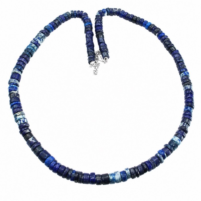 Boho Style 55.2 carat Lapis Lazuli .925 Sterling Silver handmade necklace