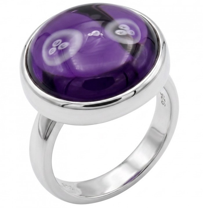 Top quality 23.5 carat Amethyst .925 Sterling Silver dipped in rhodium Handcrafted Large Ring size 7