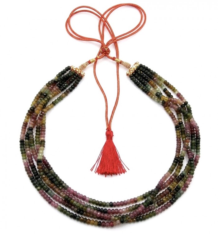 Infinity authentic 129.5 carat Brazilian Watermelon Tourmaline handcrafted necklace