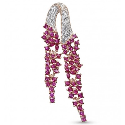 Byzantine Style 6.5 carat Ruby 18K Rose Gold over .925 Sterling Silver handcrafted pendant