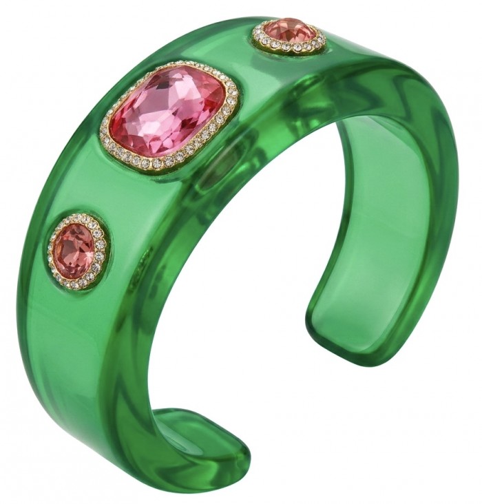 Candy Store - Modern Design Natural Green Raisin Pink Topaz .925 Sterling Silver bracelet