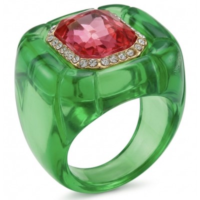Candy Store - Modern Design Natural Green Raisin Pink Topaz .925 Sterling Silver ring size 8 1/2