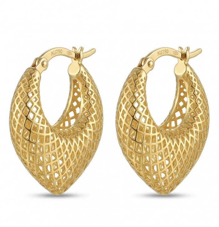 Black Label Collection - Dubai Style - Natural 22K Gold over .925 Sterling Silver handmade earrings