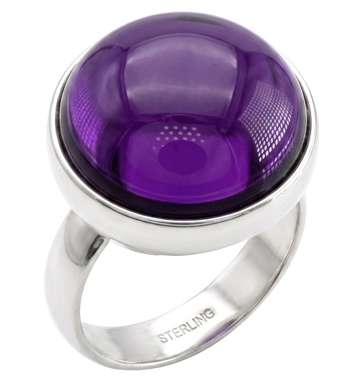 Top quality 24.4 carat Amethyst .925 Sterling Silver dipped in rhodium Handcrafted Large Ring size 8