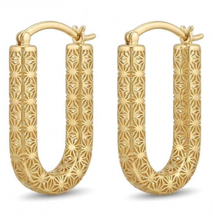 Black Label Collection - Dubai Style - Natural 22K Gold over .925 Sterling Silver handmade earrings