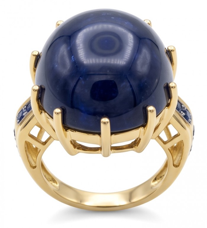 Blue Angel Genuine 34.5 carat Star Sapphire from Madagascar .925 Sterling Silver dipped in 18k Gold handcrafted Ring size 7