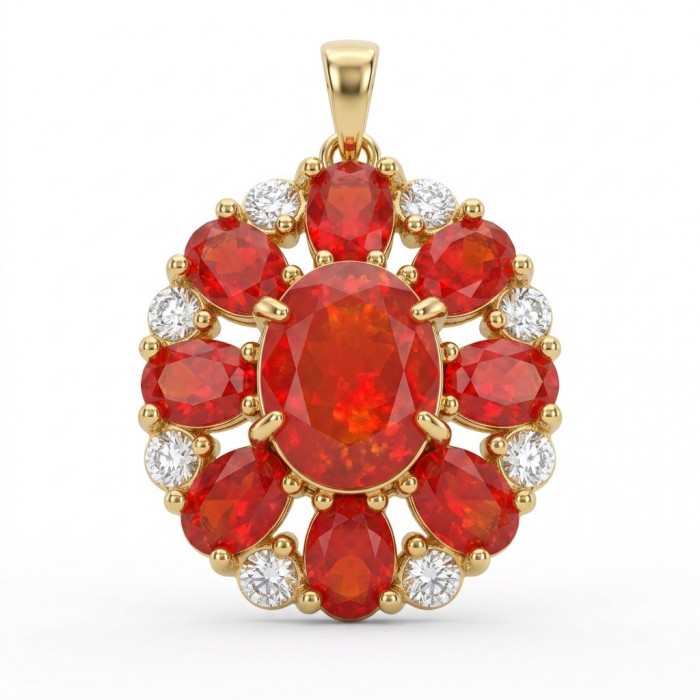 Giovanna 8.2 carat authentic Mozambique Ruby 18K Rose Gold over .925 Sterling Silver handmade Pendant