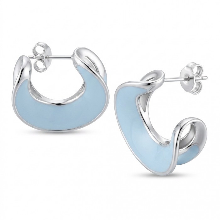 LARGE - EXTRAVAGANZA - Highly Polished Fancy .925 Sterling Silver Italy made Earrings