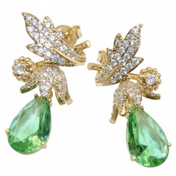 Luzurious 7.9 carat authentic Himalayan Peridot .925 Sterling Silver dipped in 14K Gold Handcrafted Statement Earrings