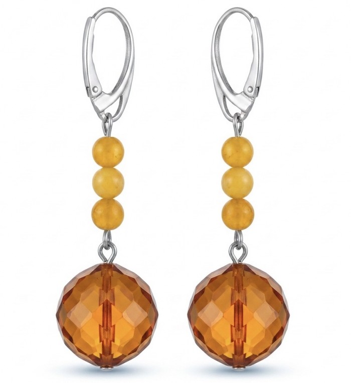 Very Special product - Wonderful natural Buttescotch Baltic Amber .925 Sterling Silver entirely handcrafted earrings