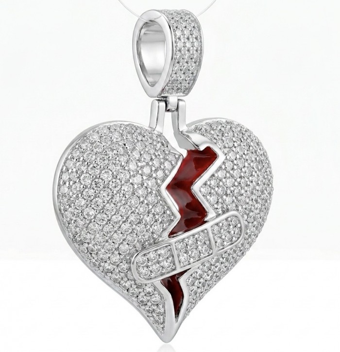 Healing Heart Luxurious 8.4 carat White Topaz .925 Sterling Silver handcrafted pendant