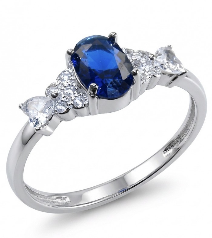 Stella emerald cut 1.5 carat Sapphire .925 Sterling Silver handmade Statement ring size 8