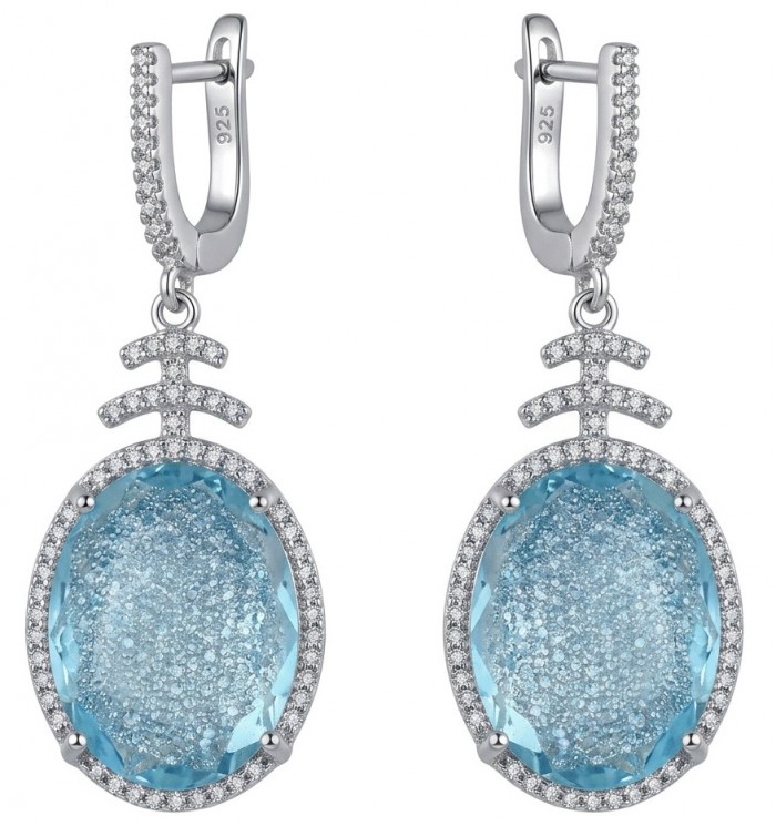 Angelina 20.9 carat authentic Aquamarine .925 Sterling Silver Handcrafted Earrings