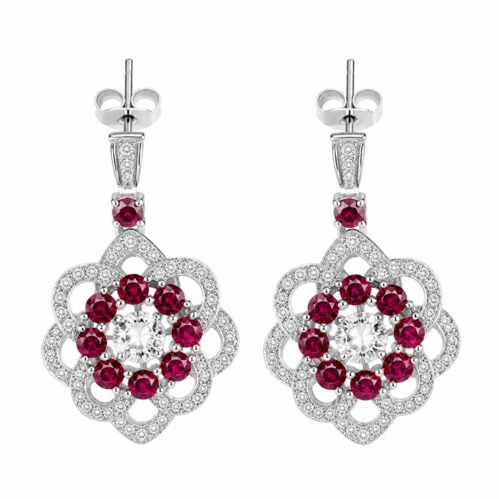 Giovanna - 4.5 carat Ruby .925 Sterling Silver handcrafted incredible earrings