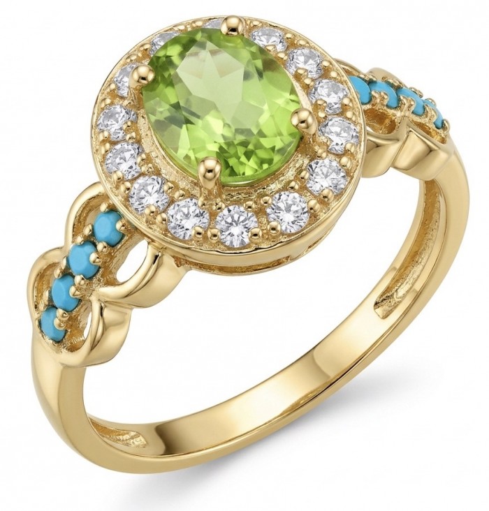 Flower 2.2 carat Brazilian Peridot 18K Gold over .925 Sterling Silver Handcrafted Ring size 6