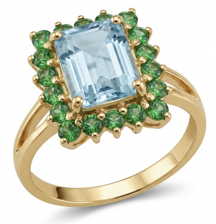 4.2 carat Green Amethyst 18K Gold over .925 Sterling Silver Handcrafted Ring size 7