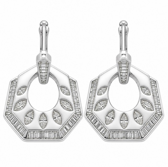 Modern design Natural 0.5 carat White Topaz .925 Sterling Silver handcrafted earrings