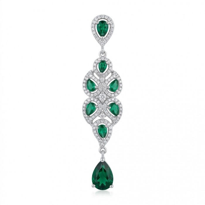 Isabella 6.8 carat Colombian Emerald .925 Sterling Silver Perfectly handcrafted pendant