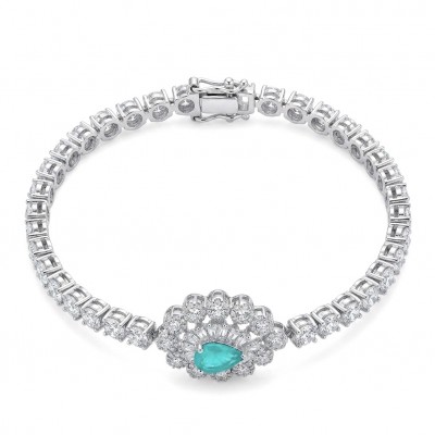 Estelle - Authentic 3.2 carat COLOMBIAN EMERALD .925 Sterling Silver handcrafted Statement Bracelet