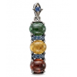 Stella 8.5 carat Brazilian Watermalon Tourmaline black rhodium over .925 Sterling Silver handmade Pendant