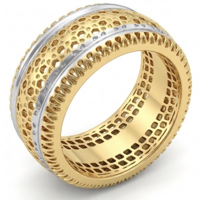 Dubai Style - signet ring - .925 Sterling Silver dipped in 22K Gold handmade Large ring size 6