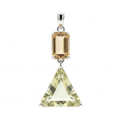 Wise Bliss Authentic 18.2 carat Brazilian Citrine .925 Sterling Silver handmade pendant