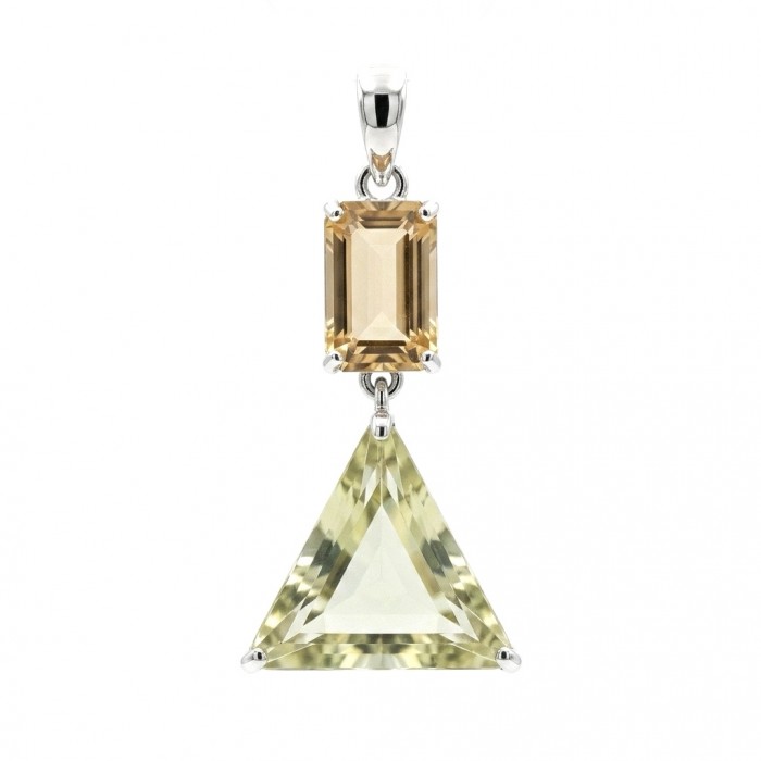 Wise Bliss Authentic 18.2 carat Brazilian Citrine .925 Sterling Silver handmade pendant