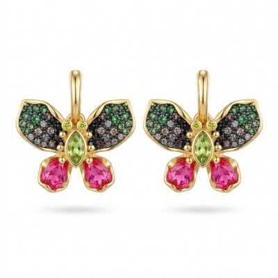 Giovanna - Authentic 6.5 carat Peridot 14K Gold over .925 Sterling Silver handcrafted earrings