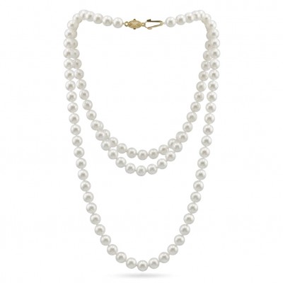 Top quality Natural fresh water pearl 10K Gold over .925 Sterling Silver handcrafted necklace