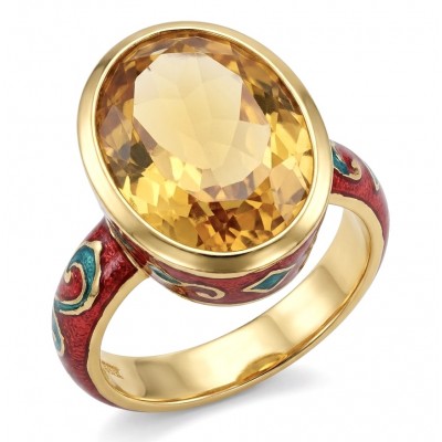 Summer time Fiesta Natural 9.8 carat Swiss Blue Topaz Enamel .925 Sterling Silver dipped in 22K Gold handmade Statement Ring size 6