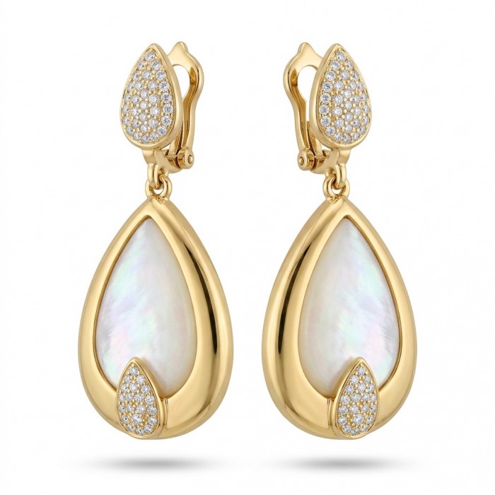 Top quality Sublime Blister Pearl 22K Gold over .925 Sterling Silver handcrafted Earrings