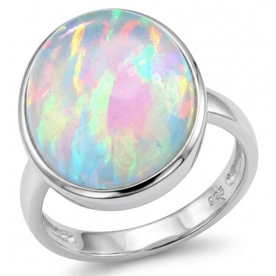Aurora Genuine 12.5 carat doublet Australian Opal .925 Sterling Silver handmade Ring size 6
