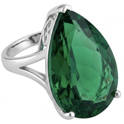 Very Rare! Exotic Beauty pearl cut 29.5 carat Helenite .925 Sterling Silver handmade Ring s. 6